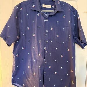 Tommy Bahama Navy Shirt with Cocktail Print